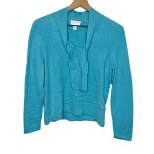 CASHMERE CHARTER CLUB LUXURY Women's Medium 100% Cashmere Sweater Turquoise Blue